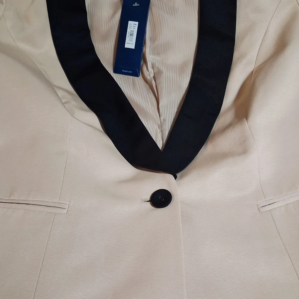 Eloquii Women's Tan Blazer with Black Trim Plus‎ Size 20 NWT